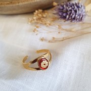 Perle rondelle fiore 4.5 mm - dorato all'oro fino x4