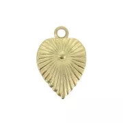 Foglia Charm lavorata 11,5x8 mm - Dorato con oro fino x1