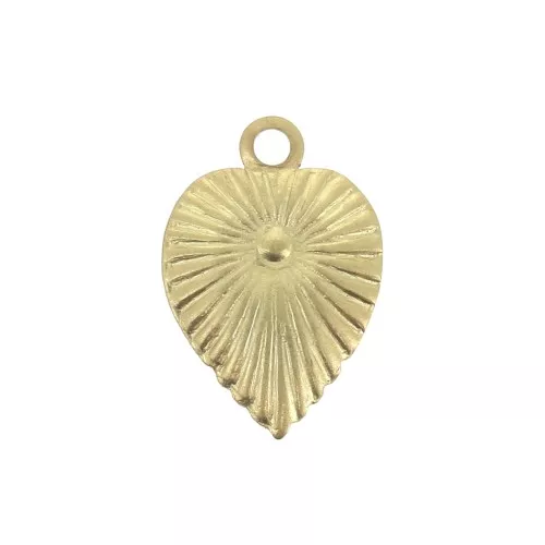 Foglia Charm lavorata 11,5x8 mm - Dorato con oro fino x1