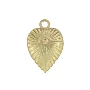 Foglia Charm lavorata 11,5x8 mm - Dorato con oro fino x1