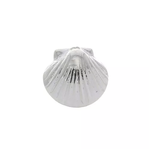 Mini ciondolo conchiglia 7.5x8 mm - Placcatura argento fino x1