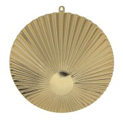 Pendente rotondo  48x45mm - cabochon fondo piatto 10mm - Dorato all'oro fino x1
