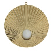 Pendente rotondo  48x45mm - cabochon fondo piatto 10mm - Dorato all'oro fino x1