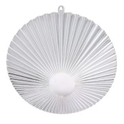 Pendente rotondo effetto pieghe 48x45 mm per cabochon 10 mm - Placcatura argento finox1|raw }}