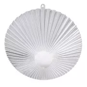 Pendente rotondo effetto pieghe 48x45 mm per cabochon 10 mm - Placcatura argento finox1