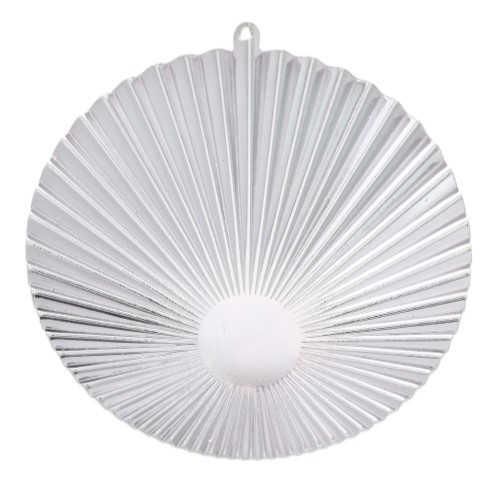 Pendente rotondo effetto pieghe 48x45 mm per cabochon 10 mm - Placcatura argento finox1