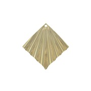 Pendente rombo effe pieghe 28x27 mm - dorato all'oro fino x1