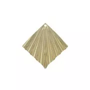 Pendente rombo effe pieghe 28x27 mm - dorato all'oro fino x1