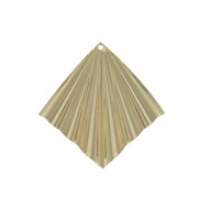 Pendente rombo effetto pieghe 35x33 mm - dorato all'oro fino x1