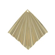 Pendente rombo effetto pieghe 42x39 mm - dorato all'oro fino x1