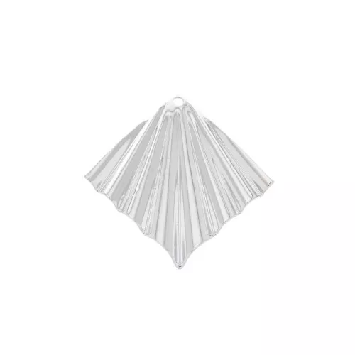 Pendente rombo effetto pieghe 28x27 mm - Placcatura argento finox1