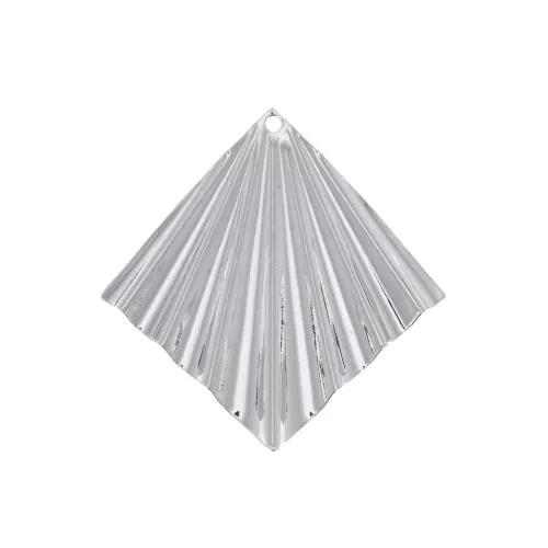 Pendente rombo effetto pieghe 35x33 mm - Placcatura argento finox1