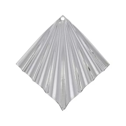 Pendente rombo effetto pieghe 42x39 mm - Placcatura argento finox1