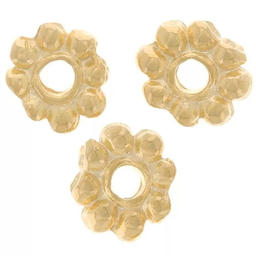 Perla fiore 6 mm Dorato x10