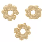Perla fiore 6 mm Dorato x10