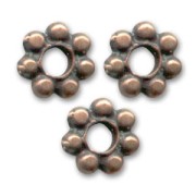 Perle rondelle fiore 6 mm - Rame invecchiato x10|raw }}