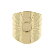 Anello large regolabile incastonato per cabochon a fondo piatto 6 mm - dorato all'oro fino x1