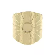 Anello large regolabile incastonato per cabochon a fondo piatto 6 mm - dorato all'oro fino x1