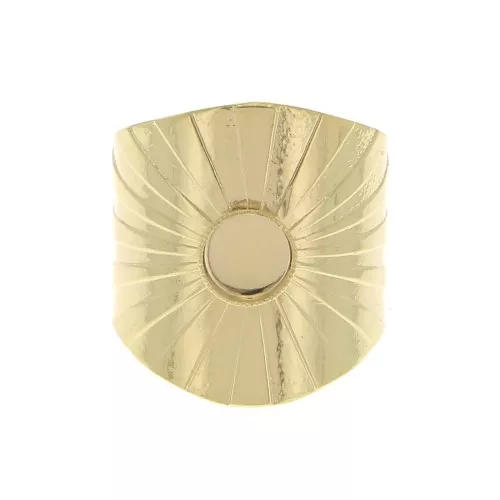 Anello large regolabile incastonato per cabochon a fondo piatto 6 mm - dorato all'oro fino x1