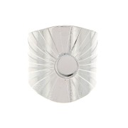 Anello largo regolabile incastonato per cabochon fondo piatto 6 mm - Placcatura argento finox1