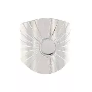 Anello largo regolabile incastonato per cabochon fondo piatto 6 mm - Placcatura argento finox1