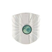 Anello largo regolabile incastonato per cabochon fondo piatto 6 mm - Placcatura argento finox1