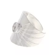 Anello largo regolabile incastonato per cabochon fondo piatto 6 mm - Placcatura argento finox1