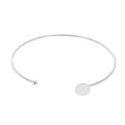 Bracciale giunco fino per cabochon fondo piatto 8 mm - Placcatura argento fino x1|raw }}