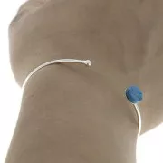 Bracciale giunco fino per cabochon fondo piatto 8 mm - Placcatura argento fino x1