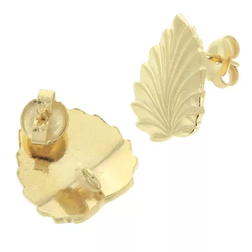 Orecchini perno 17,5x15,5 mm con cerchio aperto - Dorato x2