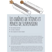 Kit di 2 clip rimovibili portaciuccio/bretella 38 mm - Acciaio inossidabile