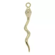 Pendente serpente con 2 Ossido di zirconio 28x3.3 mm Dorato con oro fino x1