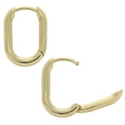 Orecchini a cerchio ovali da decorare 14x10 mm - dorato x2|raw }}