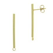 Chiodi di orecchie barra con anello chiuso 33x2 mm - dorato con oro fino x2
