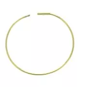 Chiodi di orecchie cerchio scavato con apertura 39 mm - dorato con oro fino x2