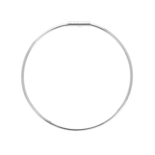 Chiodi di orecchie cerchio scavato con apertura da decorare 39 mm - Rodiato x2