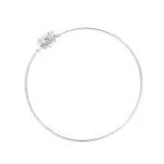 Chiodi di orecchie cerchio scavato con apertura da decorare 39 mm - Rodiato x2