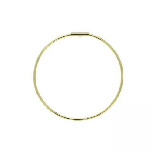 Chiodi di orecchie cerchio scavato con apertura 30 mm - dorato con oro fino x2