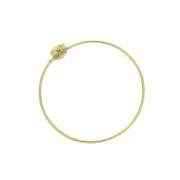 Chiodi di orecchie cerchio scavato con apertura 30 mm - dorato con oro fino x2