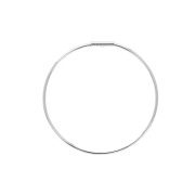 Chiodi di orecchie cerchio scavato con apertura da decorare 30 mm - Rodiato x2