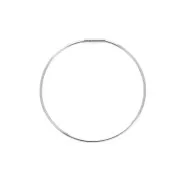 Chiodi di orecchie cerchio scavato con apertura da decorare 30 mm - Rodiato x2