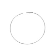 Chiodi di orecchie cerchio scavato con apertura da decorare 30 mm - Rodiato x2