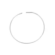 Chiodi di orecchie cerchio scavato con apertura da decorare 30 mm - Rodiato x2