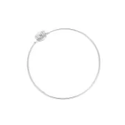 Chiodi di orecchie cerchio scavato con apertura da decorare 30 mm - Rodiato x2