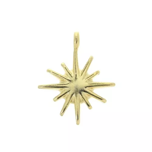 Ciondolo stella del nord 13x11 mm - dorato con oro fino x1