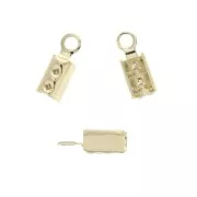 Chiudicordoncini rotondi 3 mm - Placcato oro 3 micron x4