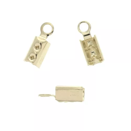 Chiudicordoncini rotondi 3 mm - Placcato oro 3 micron x4