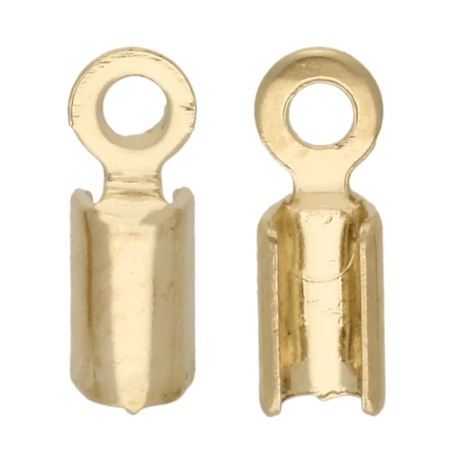 Chiudicordoncini rotondi 0.9 mm - Placcato oro 3 micron x4