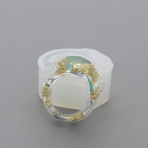 Stampo silicone per realizzare anelli larghi e sfaccettati in resina taglia 51 x1