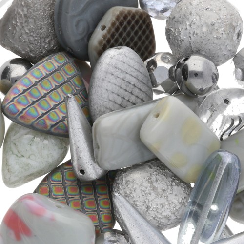 Abbinamento di perline di Bohemia Metallic Grey x50g